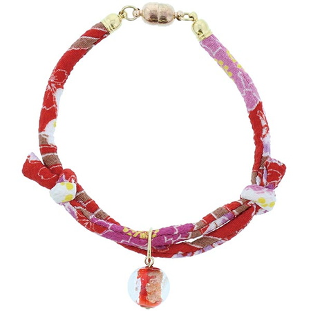 アドメイト にゃんごころ トンボ玉首輪 赤