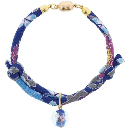 アドメイト にゃんごころ トンボ玉首輪 青