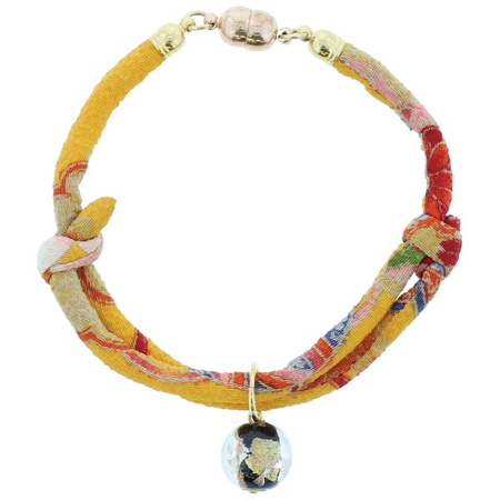 アドメイト にゃんごころ トンボ玉首輪 黄