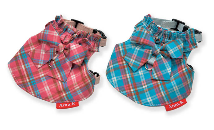 Baby Amo.k ハーネス ガーリー チェック L ピンク