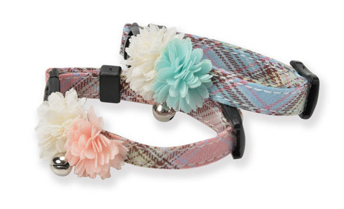 Baby Amo.k カラー 花 と チェック S ブルー