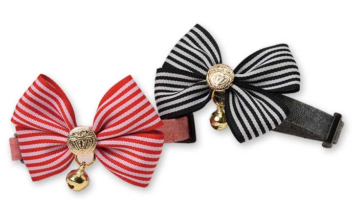 Cat Amo.k カラー ストライプ リボン S/M レッド/ブラック （ S レッド ）