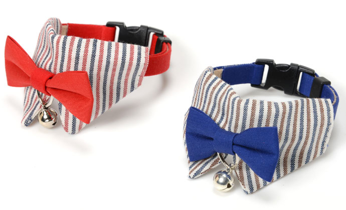 Cat Amo.k カラー おめかし ネクタイ S/M レッド/ブルー （ S レッド ）