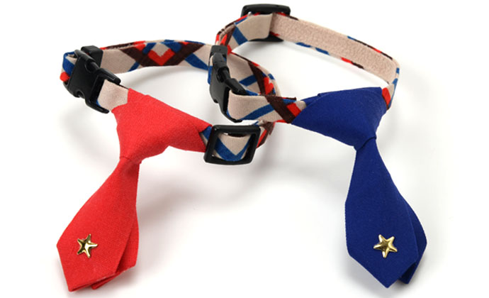 Cat Amo.k カラー 星 ネクタイ S ブルー