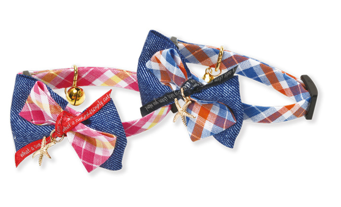 Cat Amo.k カラー スター リボン S ブルー