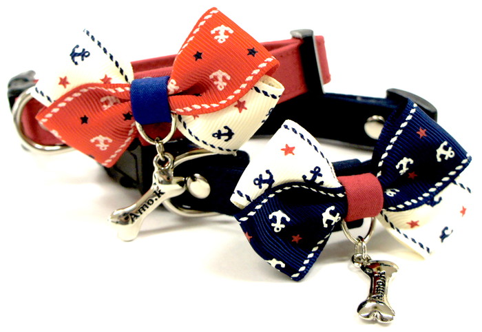 Dog Amo.k カラー アンカー リボン M レッド