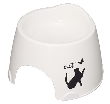 猫専用 フードボウル すべり止め付き ホワイト