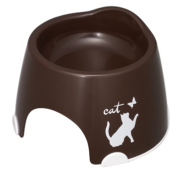 猫専用 フードボウル すべり止め付き チョコブラウン