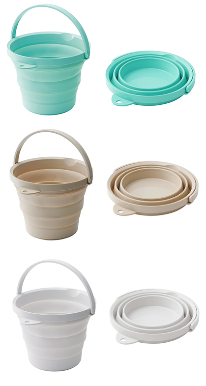 ソフトバケツ 8型 ミントグリーン/ベージュ/グレー （ ミントグリーン ）