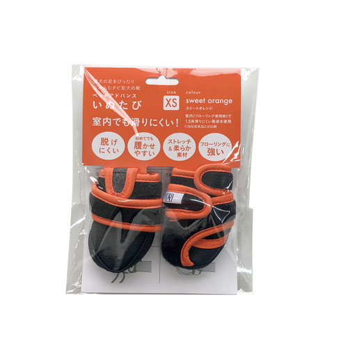 タビ型犬の靴 いぬたび スイートオレンジ 各サイズ（XS）