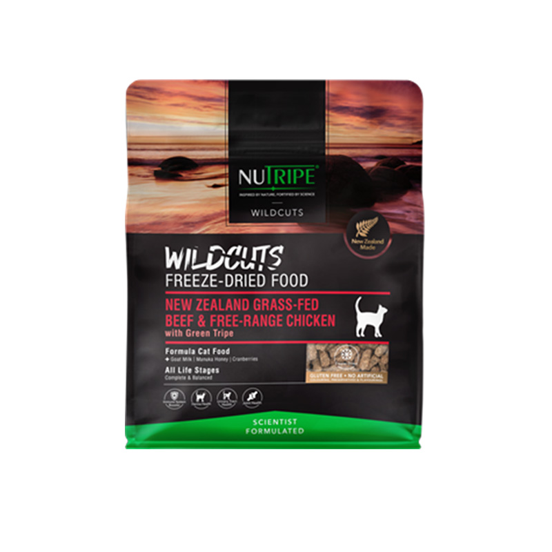 ニュートライプ キャット ワイルドカット フリーズドライ ビーフ＆チキンwithグリーントライプ280g